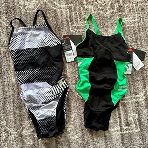 NWT Speedo Endurance One Piece Swimsuits Cross Back Flyback Racing Cut Women 26